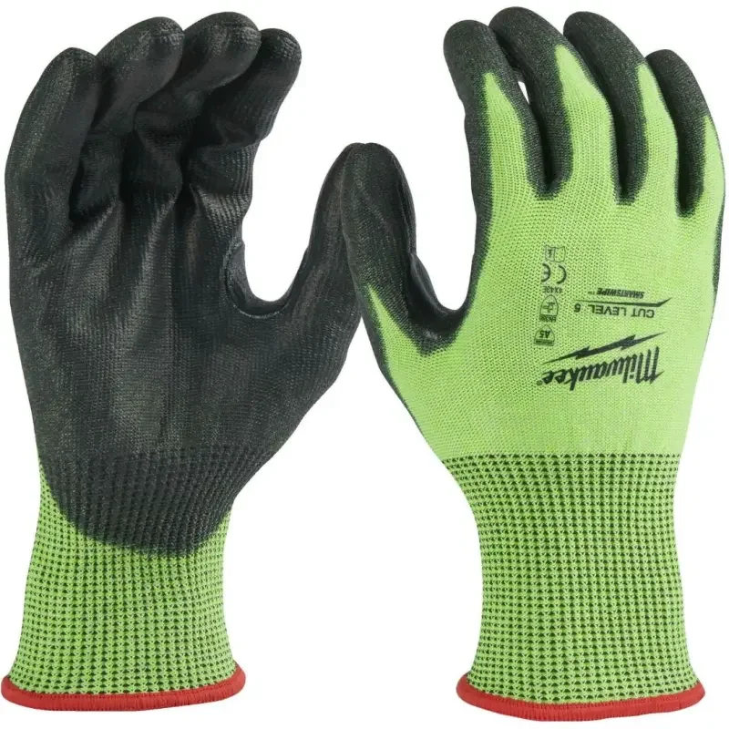 Akce Pracovní reflexní rukavice Milwaukee HI-VIS, ochrana proti proříznutí E, velikost 8 (M), 1 pár, 4932479932