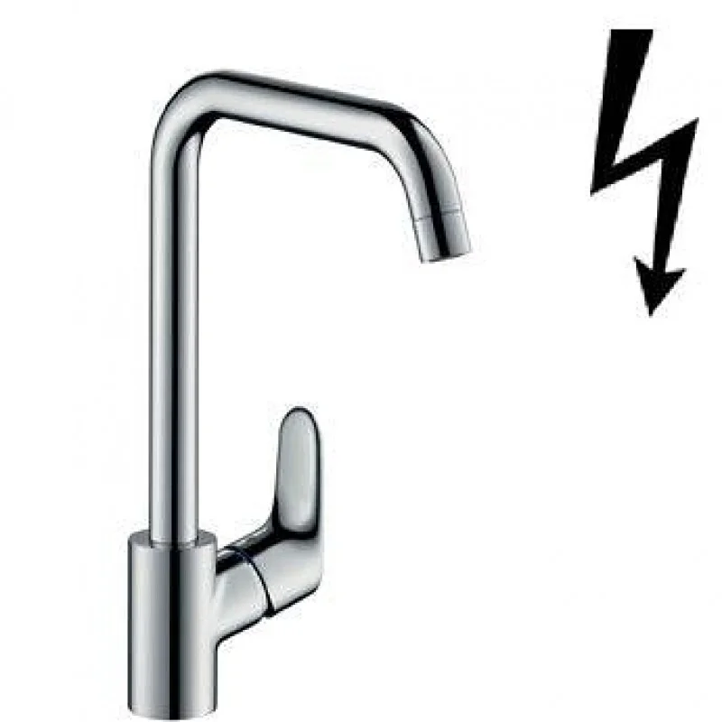 Hansgrohe Focus E2 - Páková dřezová baterie, vzhled nerezu 31822800 Dokud Zásoby Vydrží