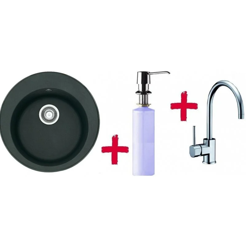 Akce Franke SET G32 dřez RoG 610.099 grafit + dřezová baterie FC 650 + dávkovač saponátu FD 300