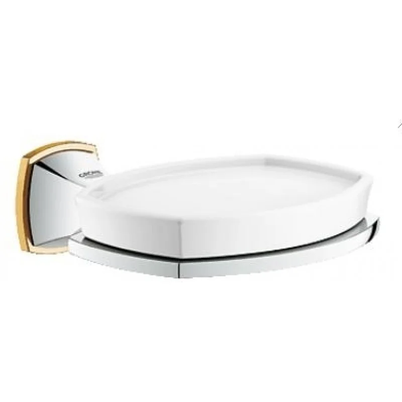 Akce GROHE Grandera držák s keramickou mýdlenkou, chrom/zlato 40628IG0