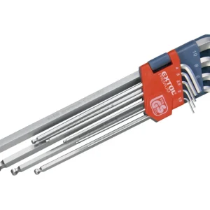 Akční Cena EXTOL PREMIUM L-klíče IMBUS prodloužené, sada 9ks, s kuličkou, 1,5-10mm, 8819312