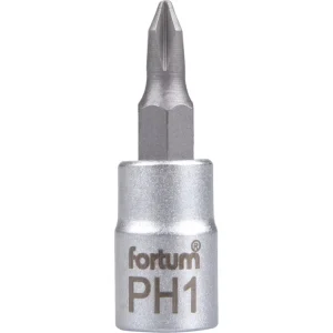 Značkový FORTUM hlavice zástrčná 1/4" hrot křížový, PH 1, L 37mm, 4701811