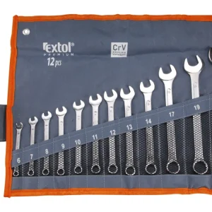 Akční Nabídka EXTOL PREMIUM klíče očkoploché, sada 12ks, 6-22mm, CrV, 6333