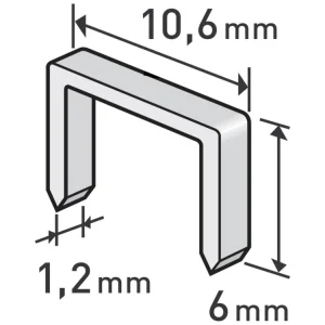 Značkový EXTOL PREMIUM spony, balení 1000ks, 6mm, 10,6x0,52x1,2mm, 8852201