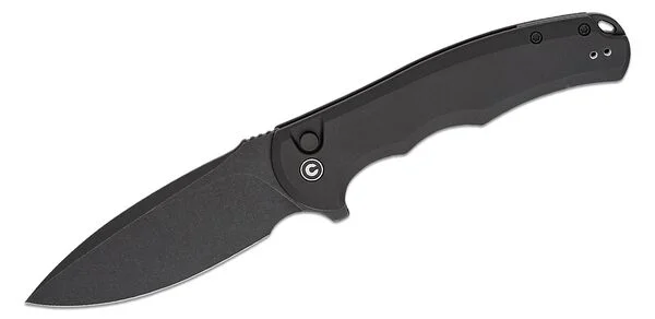 Značkový CIVIVI Praxis Černá hliníková rukojeť Černá stonewashed čepel Nitro-V S pojistkou tlačítka C18026E-1
