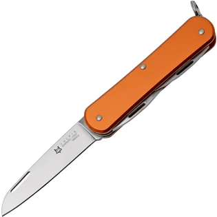 Akce Fox-Knives FOX VULPIS ZAVÍRACÍ NŮŽ NEREZOVÁ OCEL N690co LEŠTĚNÁ ČEPEL, HLINÍKOVÁ ORANŽOVÁ RUKOJEŤ FX