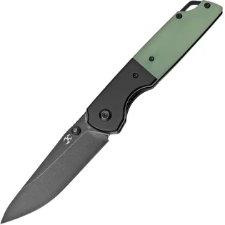 Akční Cena Kansept Warrior Černý TiCn potah a stonewashed drop point čepel z D2 oceli, černý eloxovaný hliníkov