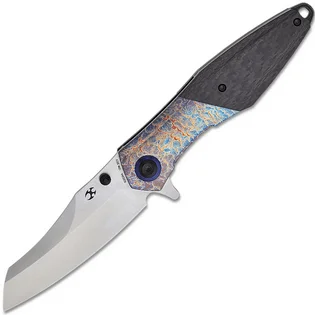 Zlevněný Kansept Mistaken Satin CPM 20CV, Lightning Strike Finish Titanium + Twill Carbon Fiber K1053A4