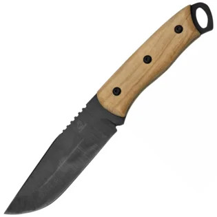Akce Beavercraft BSH4 Dusk Uhlíková ocel Modřená čepel Bushcraft nůž Ořechová rukojeť s koženým pouzdrem