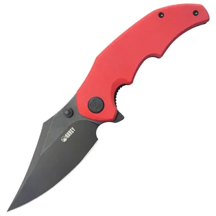 Značkový KUBEY Ceto Blackwashed Sandvik 14C28N Čepel Červená G10 Linerlock KU181E